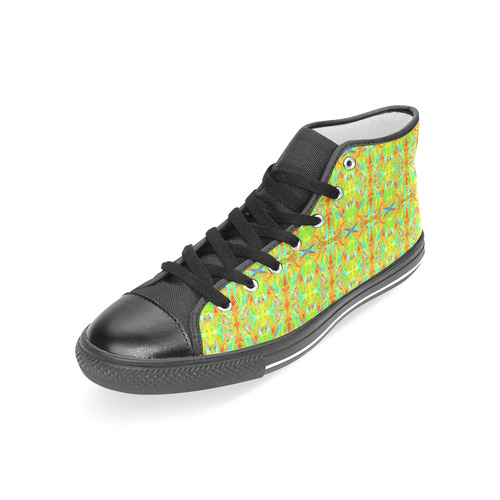 Multicolor Abstract Figure Pattern Women's Classic High Top Canvas Shoes (Model 017)