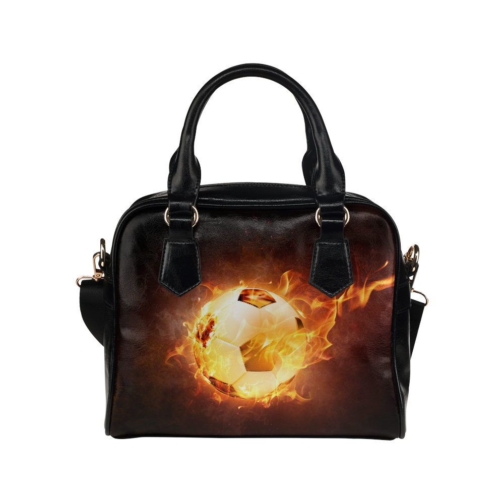Sport Football Soccer, Ball under Fire Shoulder Handbag (Model 1634)