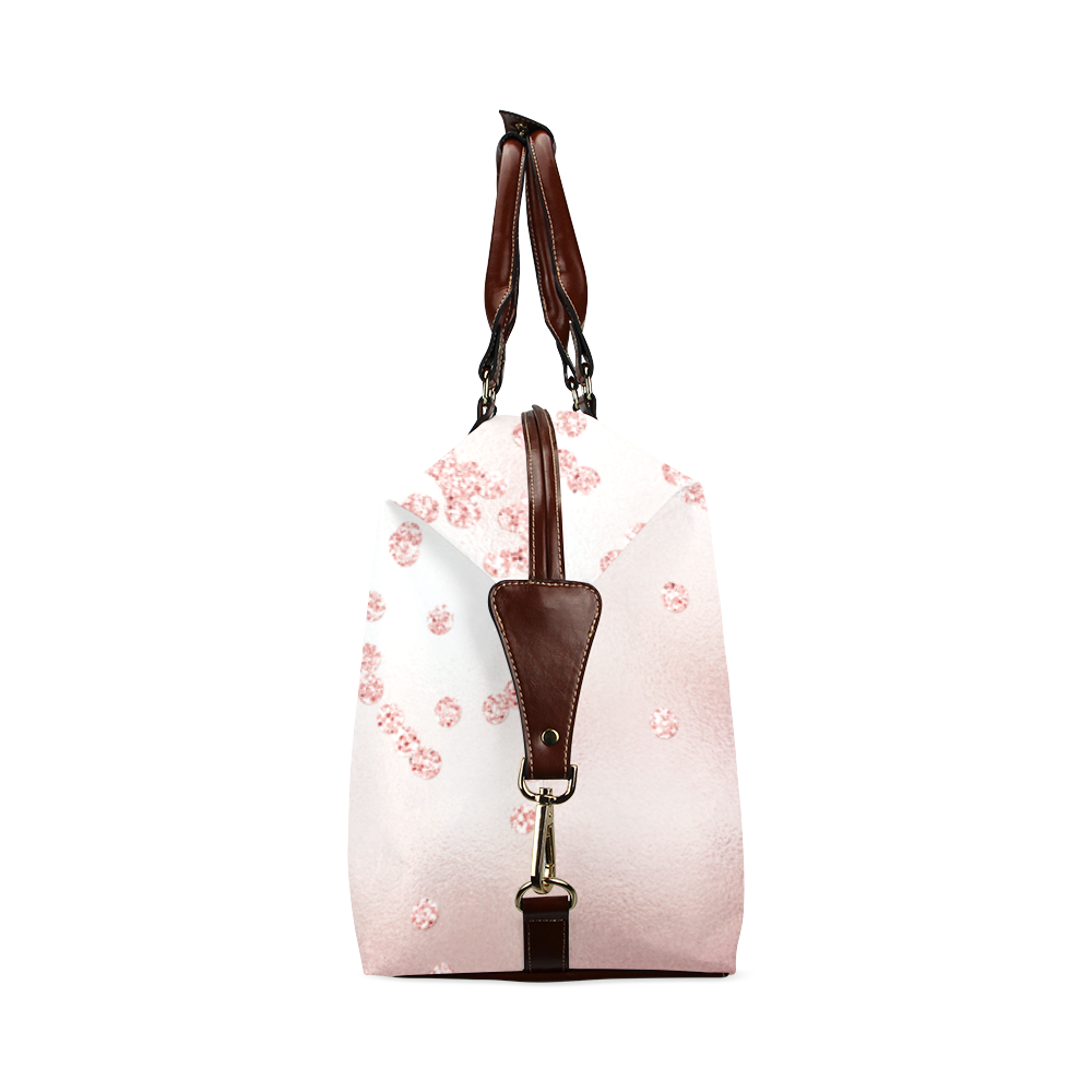 Pink luxury feminine sparkling glitter Classic Travel Bag (Model 1643) Remake