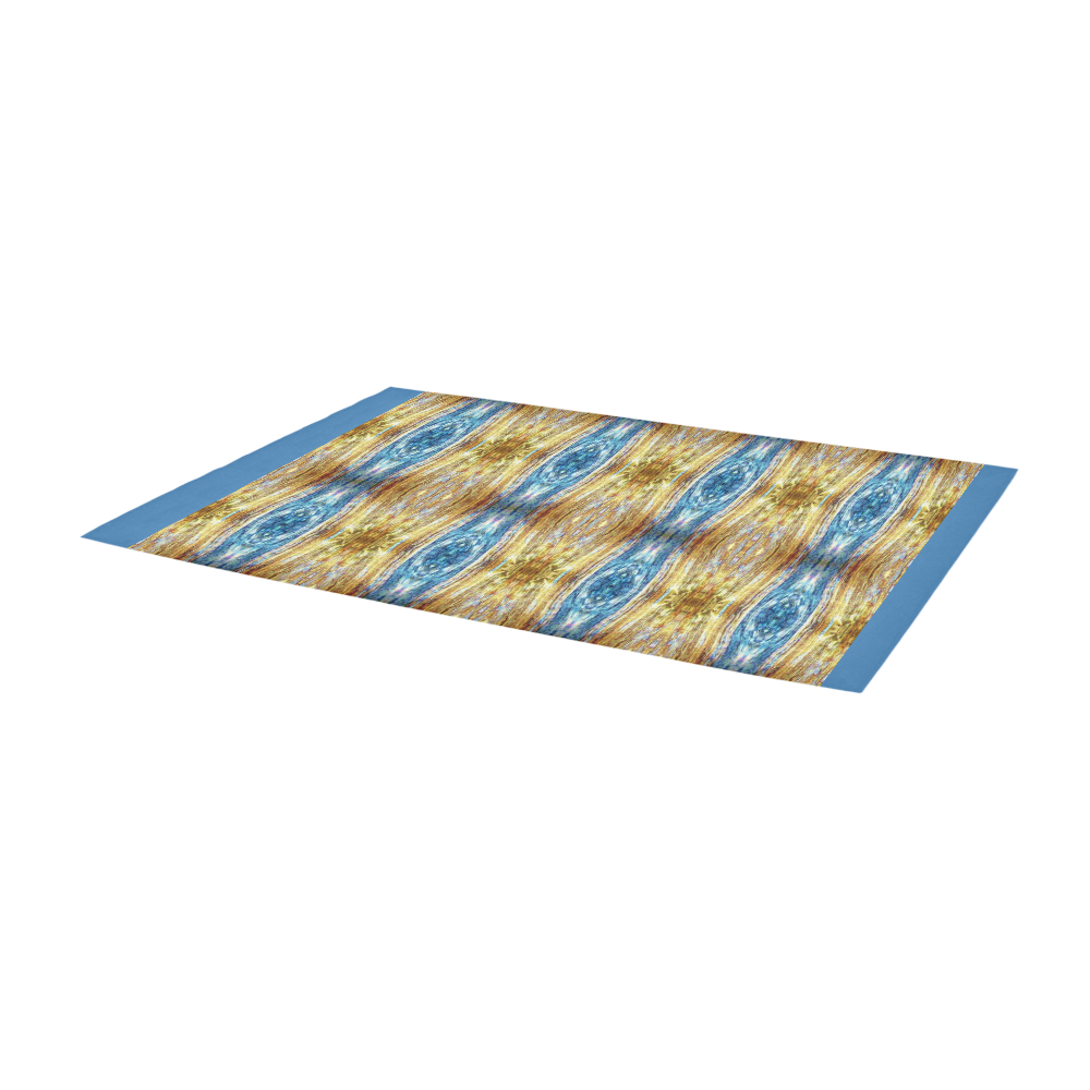 Gold and Blue Elegant Pattern Area Rug 9'6''x3'3''