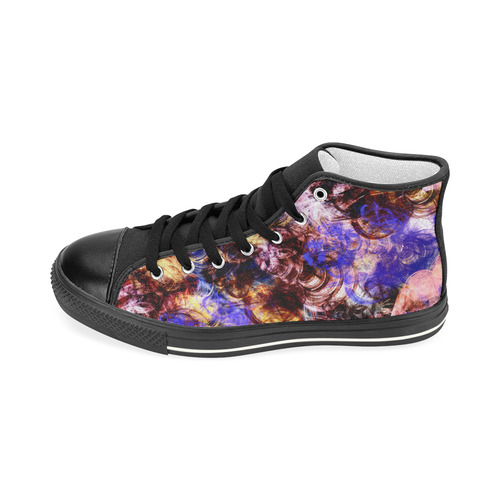 Lilac Turbulence Women's Classic High Top Canvas Shoes (Model 017)