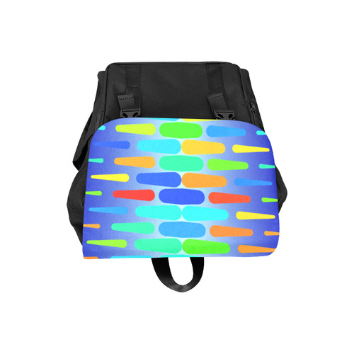 Colorful shapes on a blue background Casual Shoulders Backpack (Model 1623)
