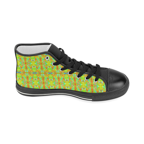 Multicolor Abstract Figure Pattern Women's Classic High Top Canvas Shoes (Model 017)