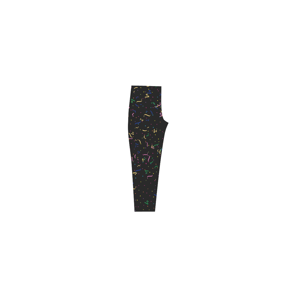 Confetti and  Party Streamers Black Capri Legging (Model L02)