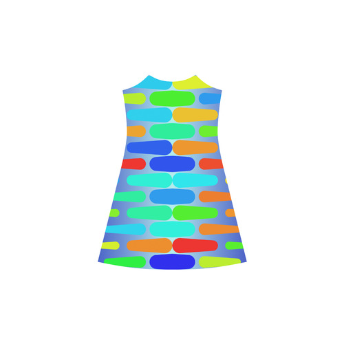 Colorful shapes on a blue background Alcestis Slip Dress (Model D05)