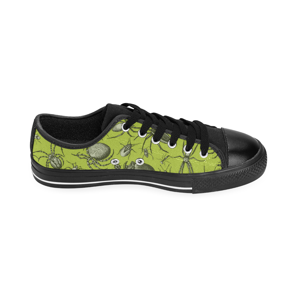 insects spiders creepy crawlers halloween green Men's Classic Canvas Shoes (Model 018)