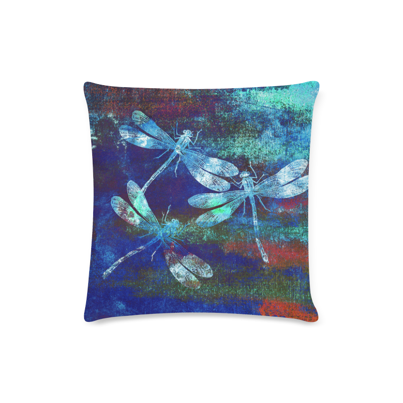 Mauritius Vintage Dragonflies Colours Y Custom Zippered Pillow Case 16"x16"(Twin Sides)