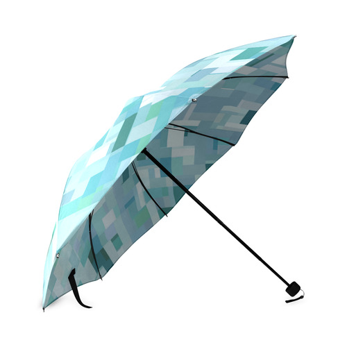 Blue Green Abstract Foldable Umbrella (Model U01)