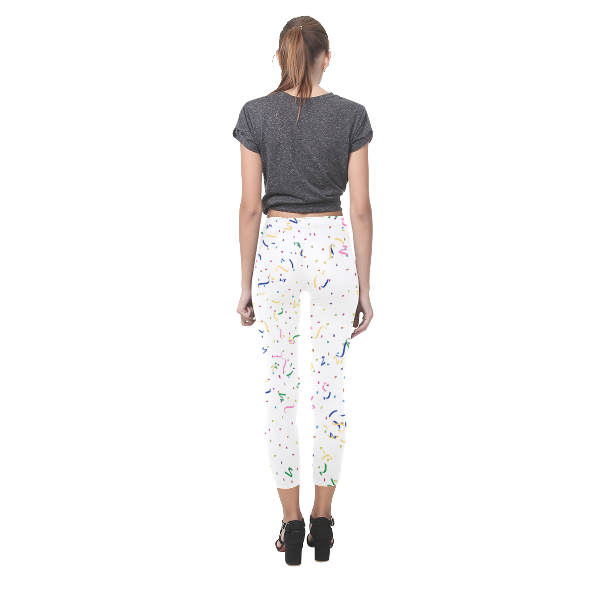 Confetti and  Party Streamers Capri Legging (Model L02)