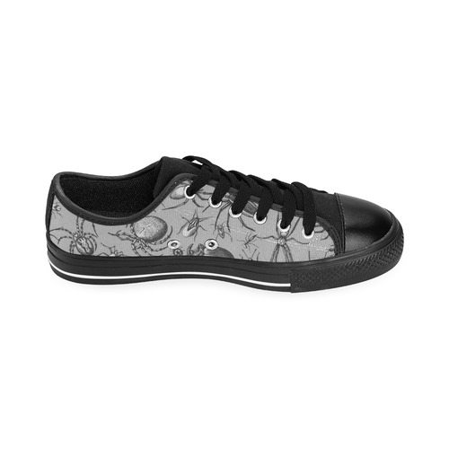 beetles spiders creepy crawlers bugs grey Men's Classic Canvas Shoes/Large Size (Model 018)