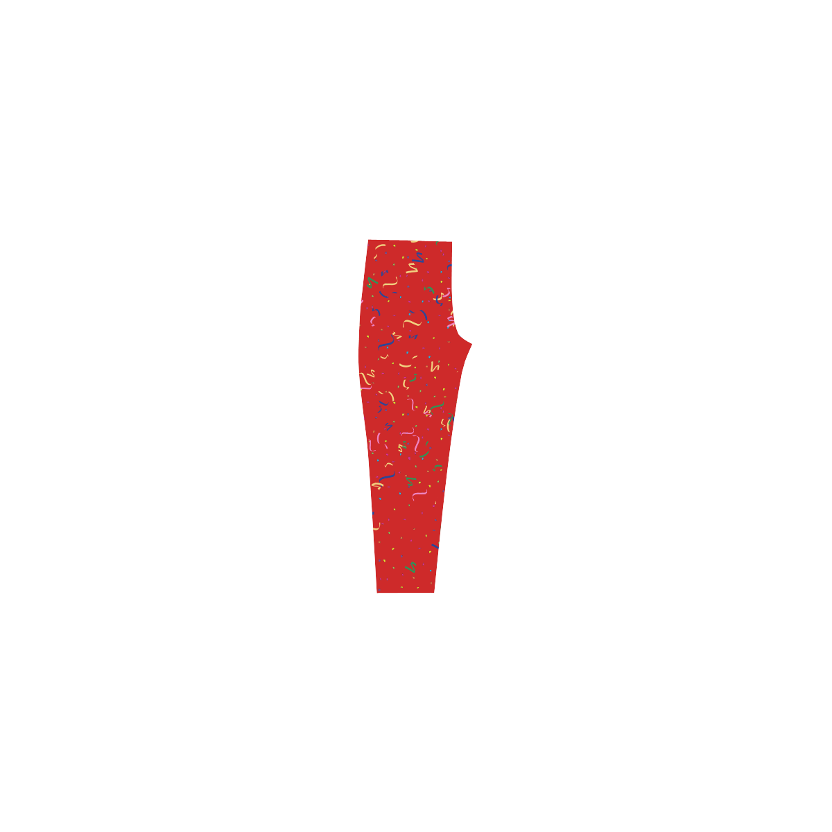 Confetti and  Party Streamers Red Capri Legging (Model L02)