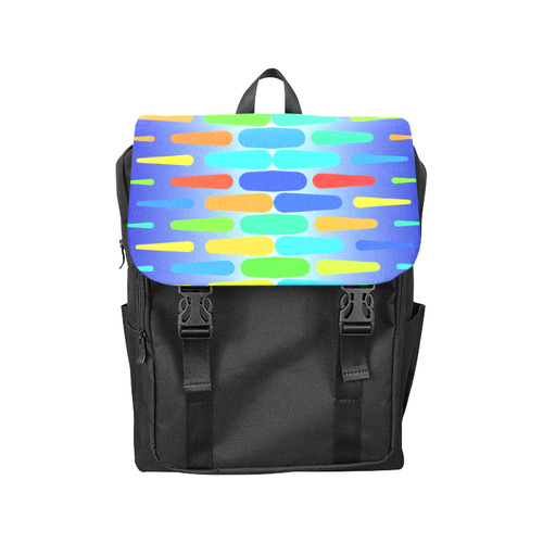 Colorful shapes on a blue background Casual Shoulders Backpack (Model 1623)