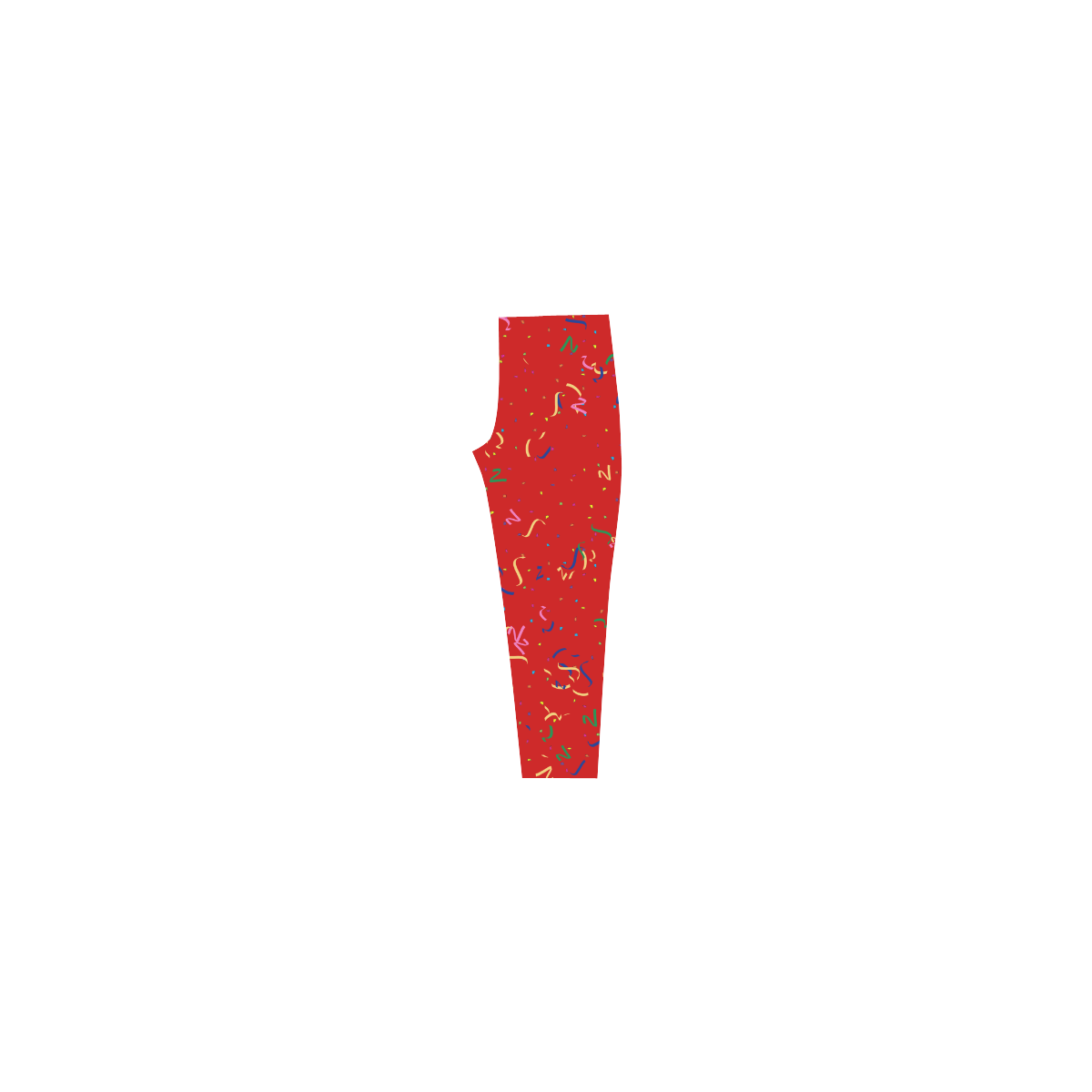 Confetti and  Party Streamers Red Capri Legging (Model L02)