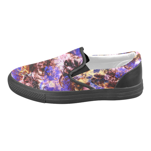 Lilac Turbulence Men's Unusual Slip-on Canvas Shoes (Model 019)