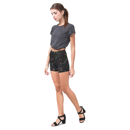 Confetti and  Party Streamers Black Briseis Skinny Shorts (Model L04)