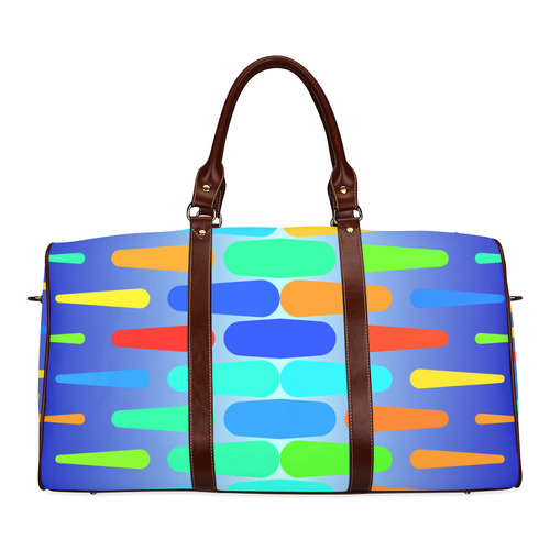 Colorful shapes on a blue background Waterproof Travel Bag/Small (Model 1639)