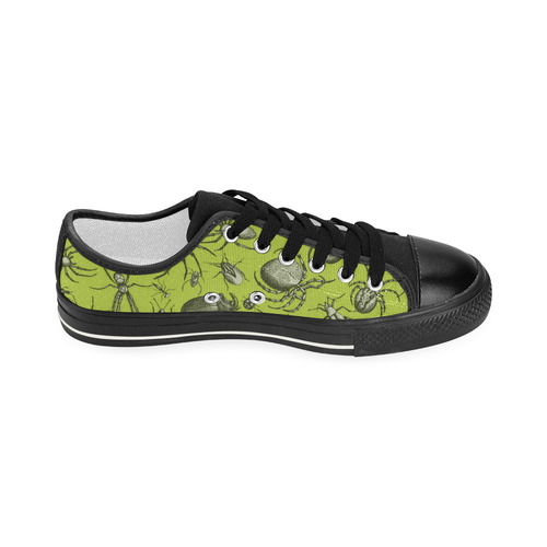 insects spiders creepy crawlers halloween green Women's Classic Canvas Shoes (Model 018)