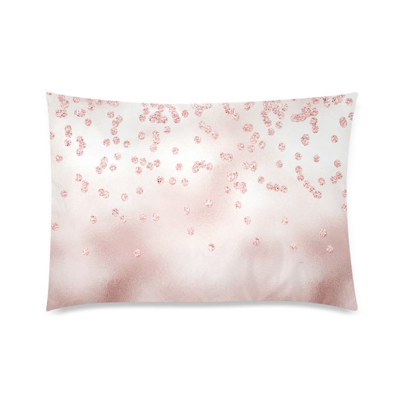 Pink luxury feminine sparkling glitter Custom Zippered Pillow Case 20"x30"(Twin Sides)