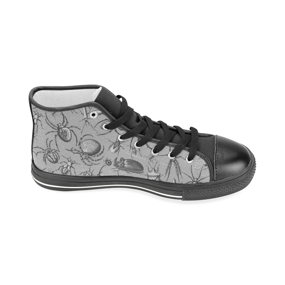 beetles spiders creepy crawlers insects grey Men’s Classic High Top Canvas Shoes (Model 017)