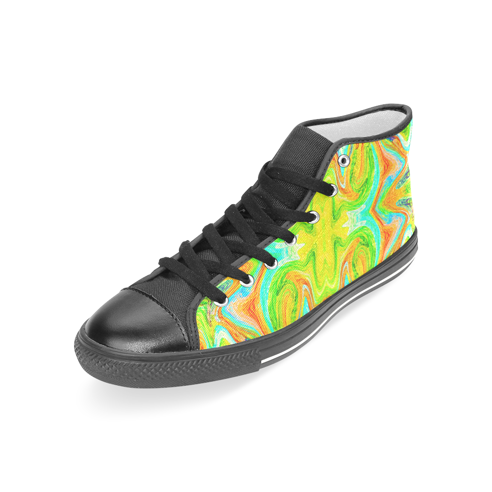 Multicolor Abtract Figure Women's Classic High Top Canvas Shoes (Model 017)