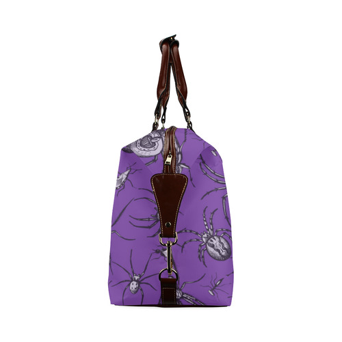 spiders creepy crawlers bugs purple halloween Classic Travel Bag (Model 1643) Remake