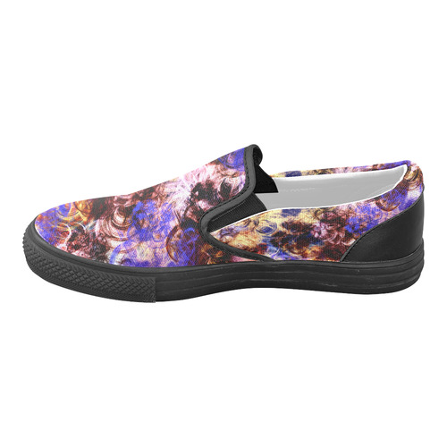 Lilac Turbulence Men's Unusual Slip-on Canvas Shoes (Model 019)