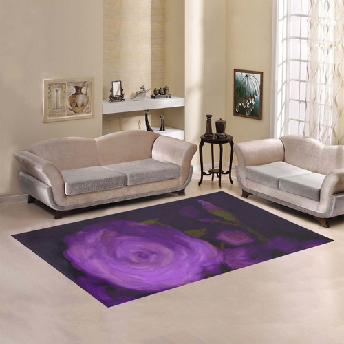 The Purple Rose Area Rug7'x5'