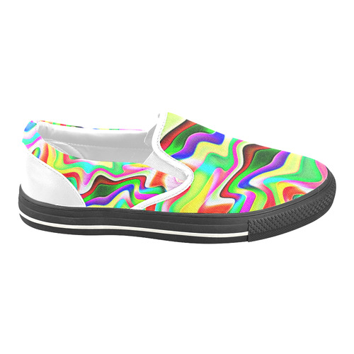 Irritation Colorful Dream Women's Unusual Slip-on Canvas Shoes (Model 019)