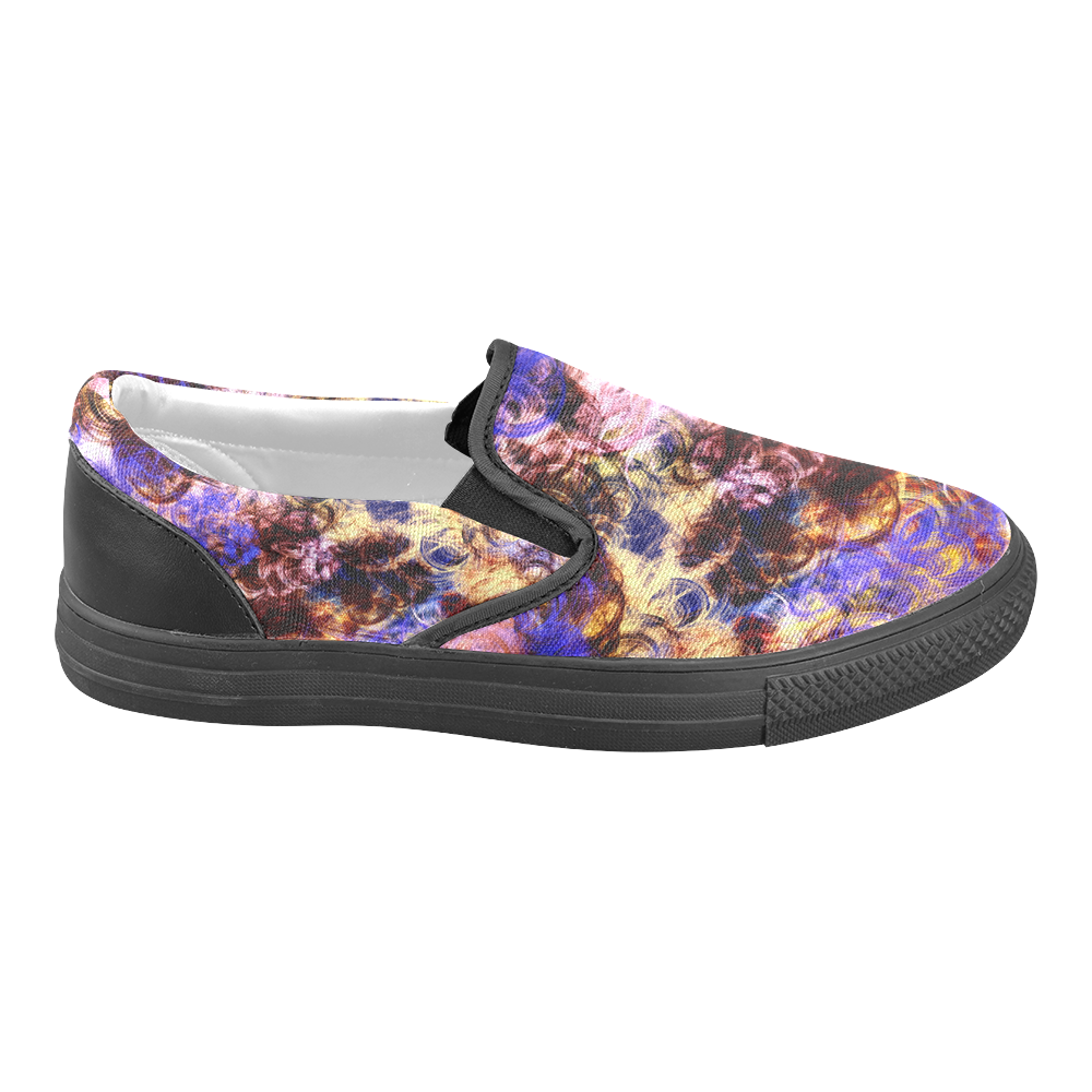 Lilac Turbulence Men's Unusual Slip-on Canvas Shoes (Model 019)