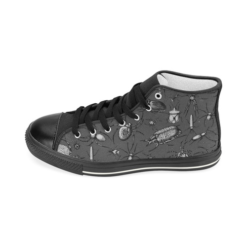 beetles spiders creepy crawlers insects bugs Women's Classic High Top Canvas Shoes (Model 017)