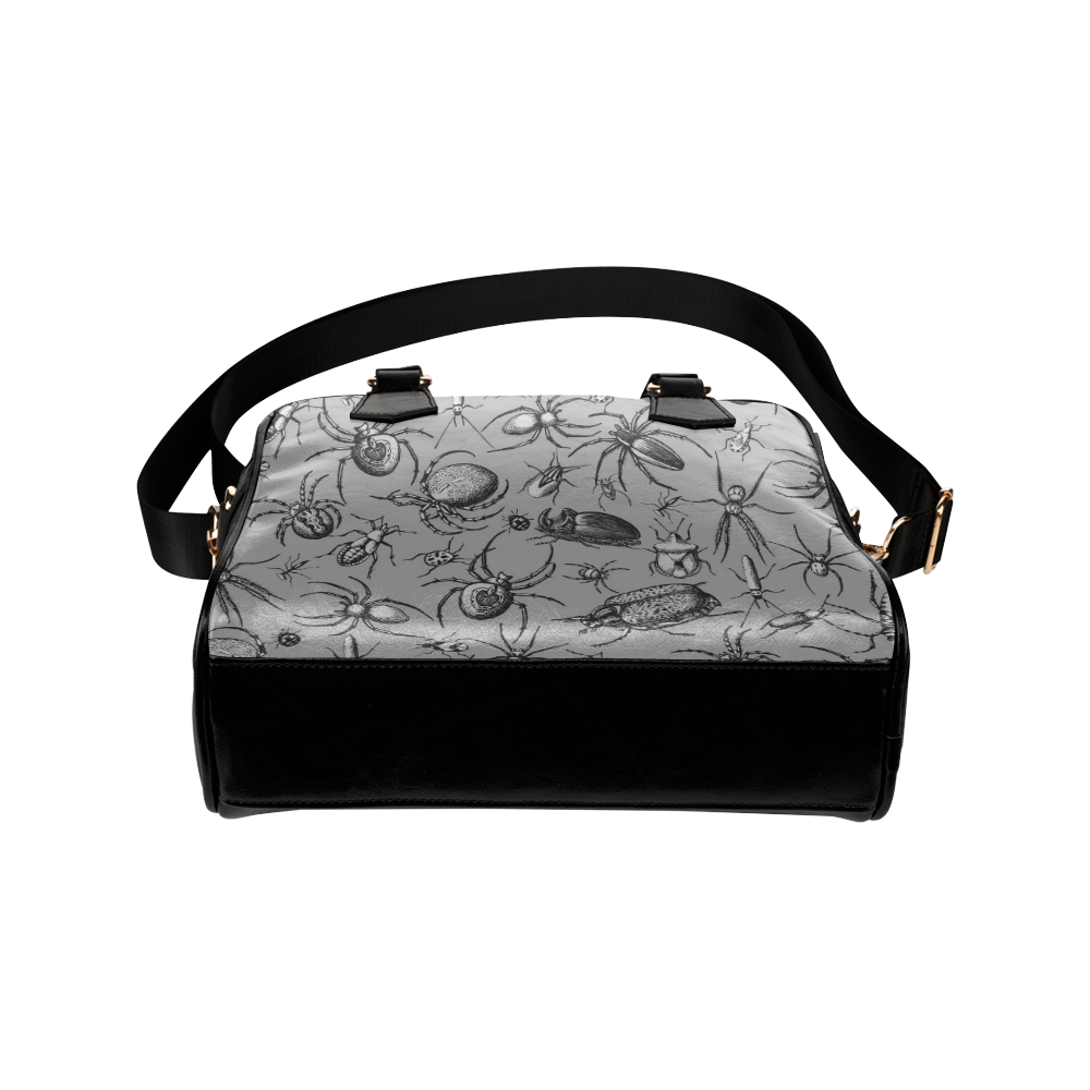 beetles spiders creepy crawlers bugs grey Shoulder Handbag (Model 1634)