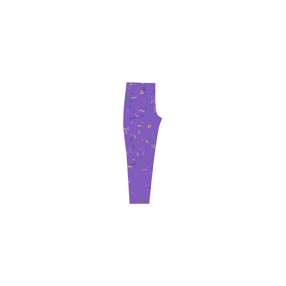 Confetti and  Party Streamers Purple Capri Legging (Model L02)