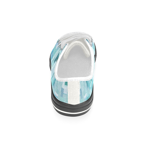 Blue Green Abstract Women's Classic Canvas Shoes (Model 018)