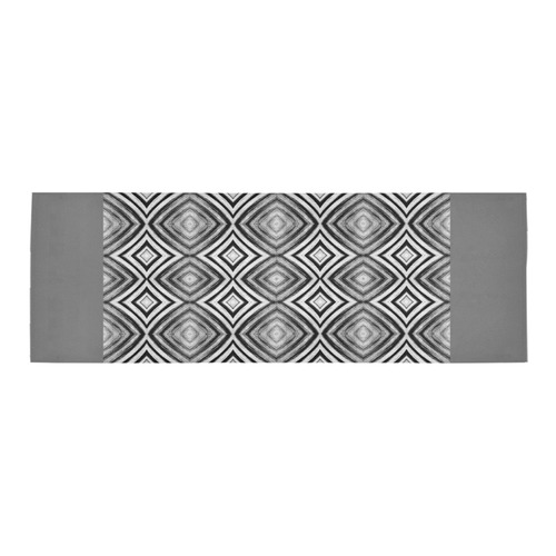black and white diamond pattern Area Rug 9'6''x3'3''