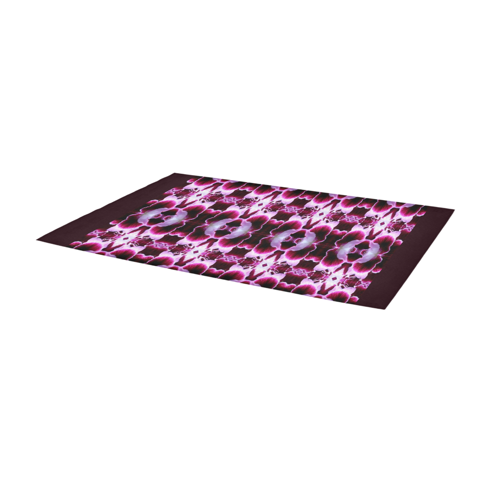 Purple White Flower Abstract Pattern Area Rug 9'6''x3'3''