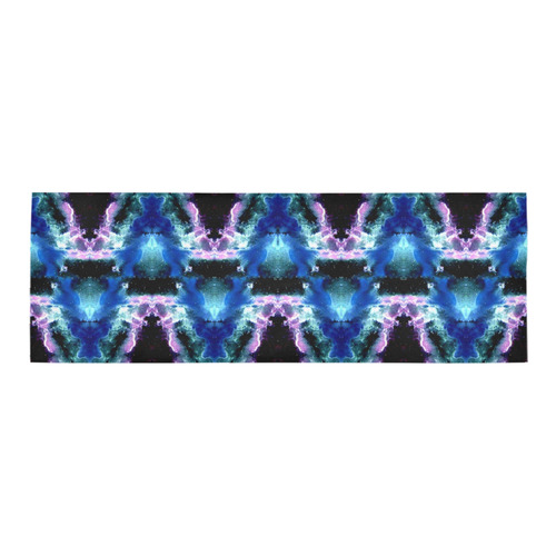 Blue, Light Blue, Metallic Diamond Pattern Area Rug 9'6''x3'3''