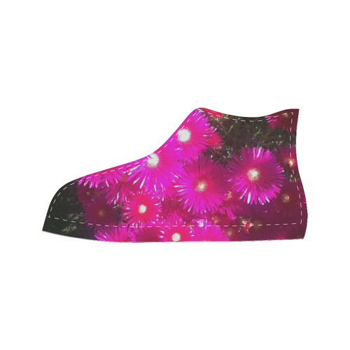 flowers Women's Classic High Top Canvas Shoes (Model 017)