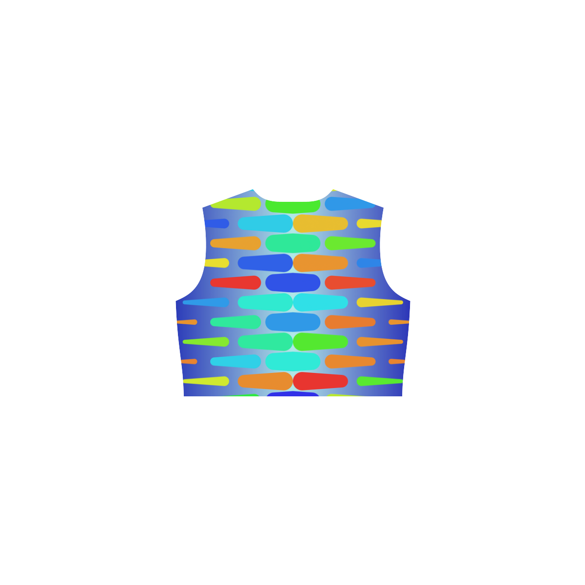 Colorful shapes on a blue background Eos Women's Sleeveless Dress (Model D01)