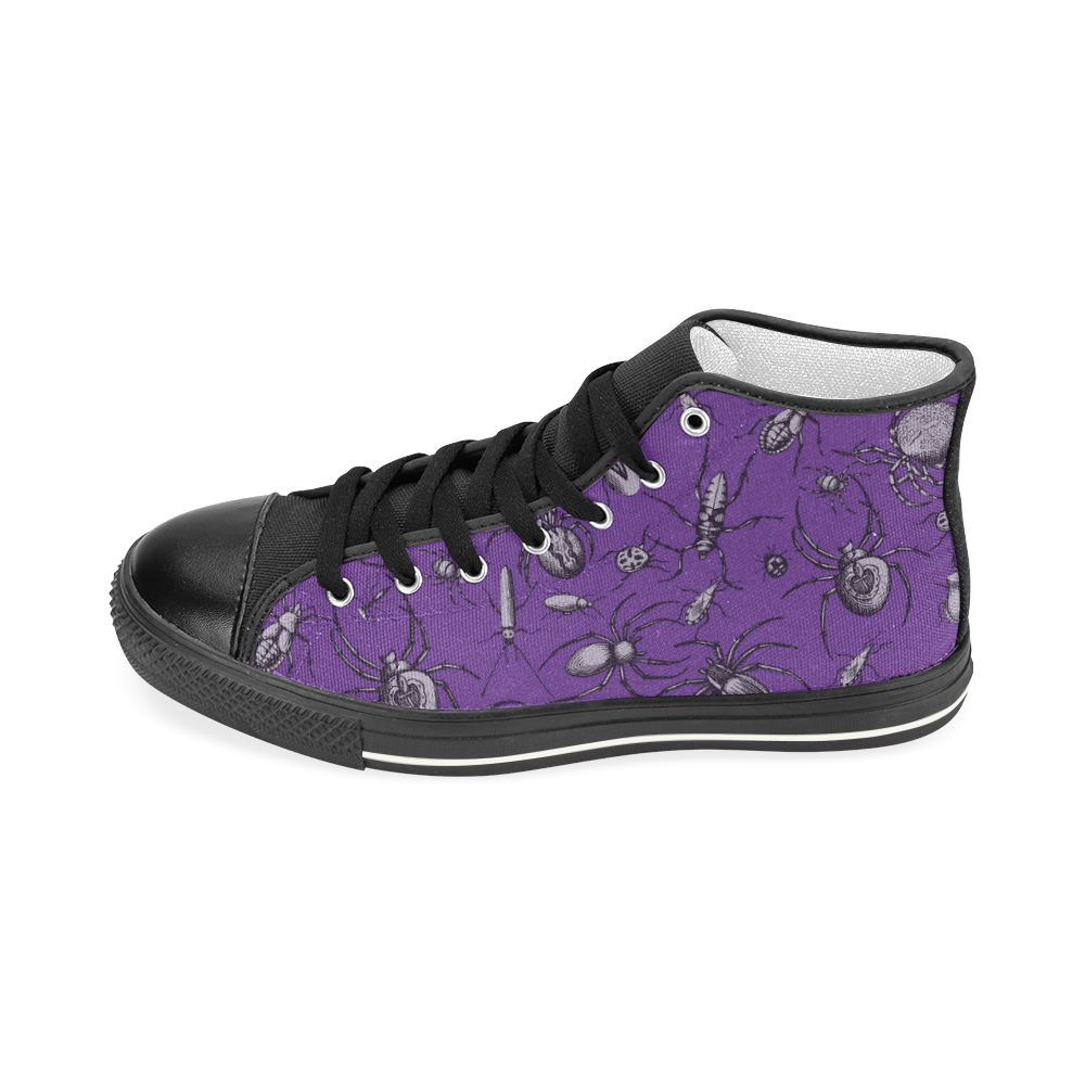 spiders creepy crawlers insects purple halloween Men’s Classic High Top Canvas Shoes (Model 017)