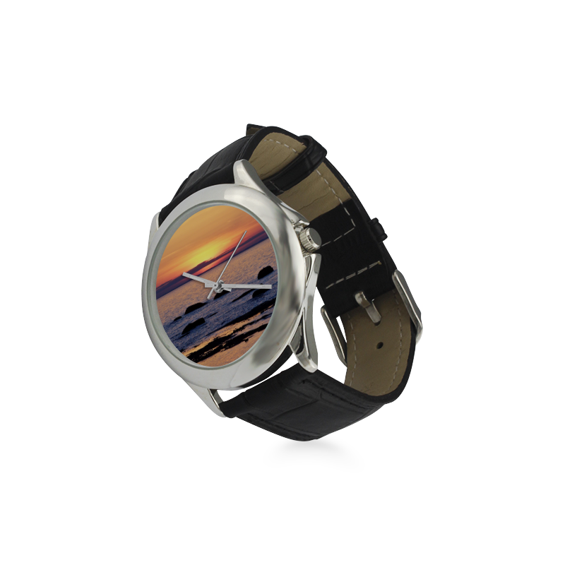 Summer's Glow Women's Classic Leather Strap Watch(Model 203)