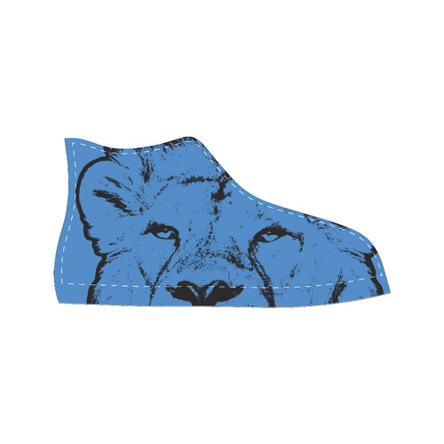 LION BLUE Men’s Classic High Top Canvas Shoes (Model 017)