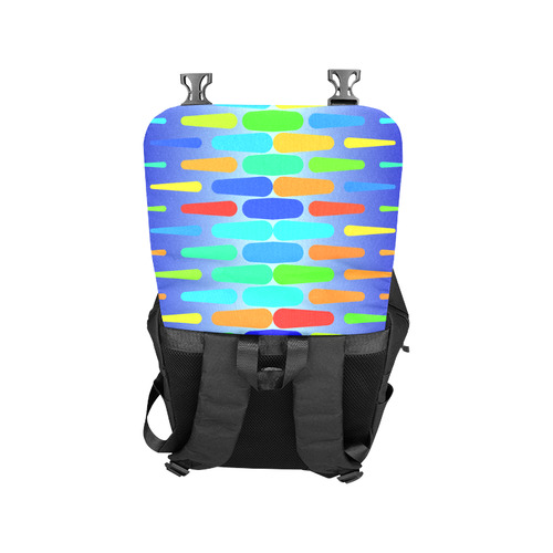 Colorful shapes on a blue background Casual Shoulders Backpack (Model 1623)