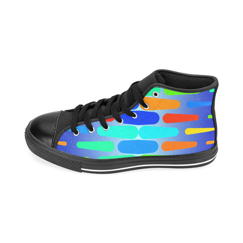Colorful shapes on a blue background Men’s Classic High Top Canvas Shoes /Large Size (Model 017)