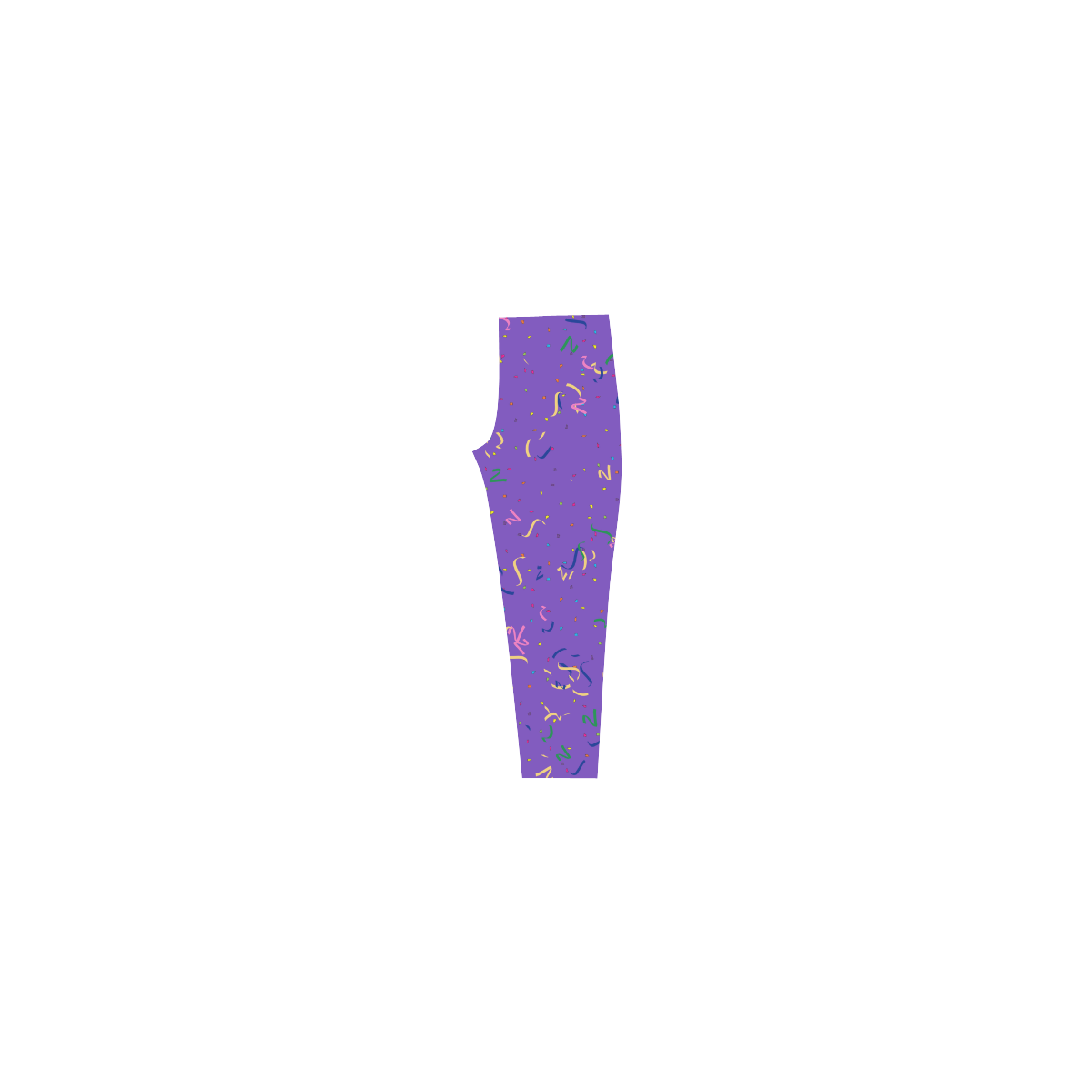 Confetti and  Party Streamers Purple Capri Legging (Model L02)