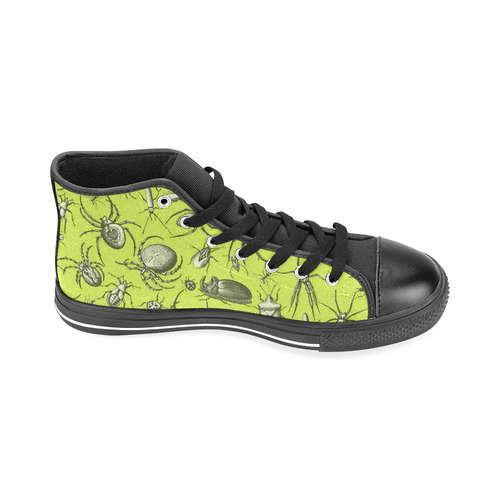 bugs spiders creepy crawlers halloween green Men’s Classic High Top Canvas Shoes /Large Size (Model 017)