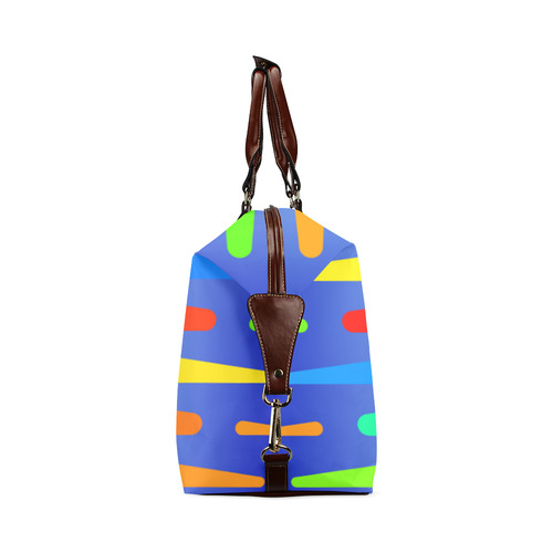 Colorful shapes on a blue background Classic Travel Bag (Model 1643) Remake