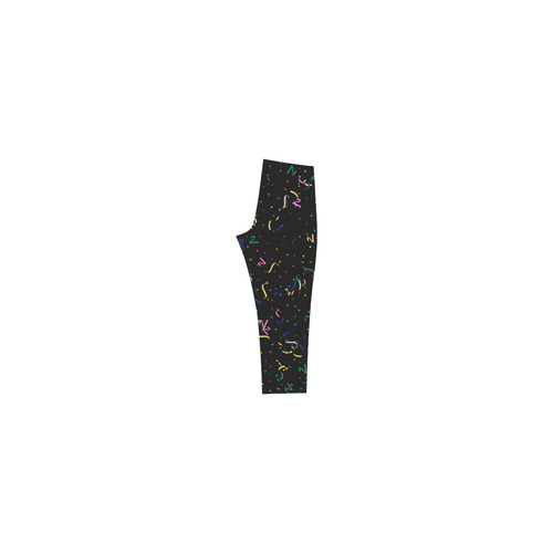 Confetti and  Party Streamers Black Capri Legging (Model L02)