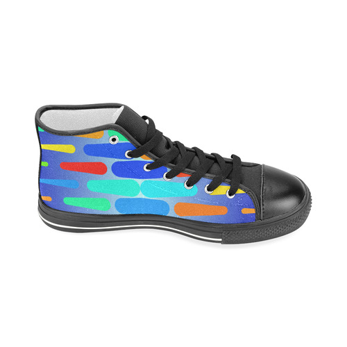 Colorful shapes on a blue background Men’s Classic High Top Canvas Shoes (Model 017)