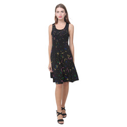 Confetti and  Party Streamers Black Atalanta Casual Sundress(Model D04)