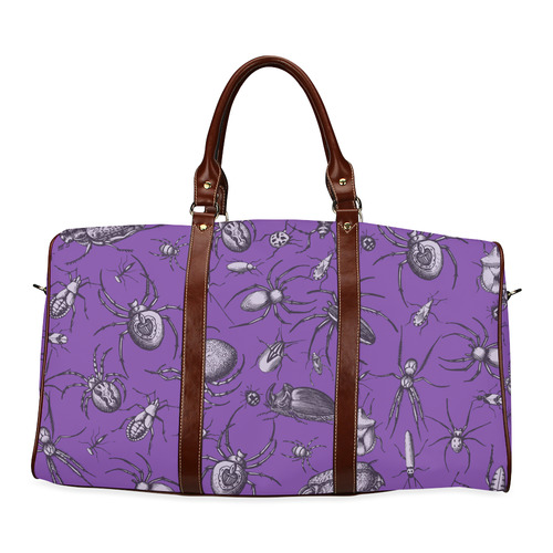 spiders creepy crawlers bugs purple halloween Waterproof Travel Bag/Small (Model 1639)